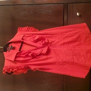 Ruffle button down shirt